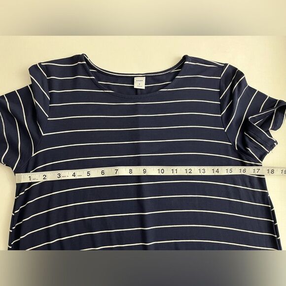 Old Navy Women’s shift Dress Striped Short Sleeve Round Neck Size M pullover - Picture 9 of 11